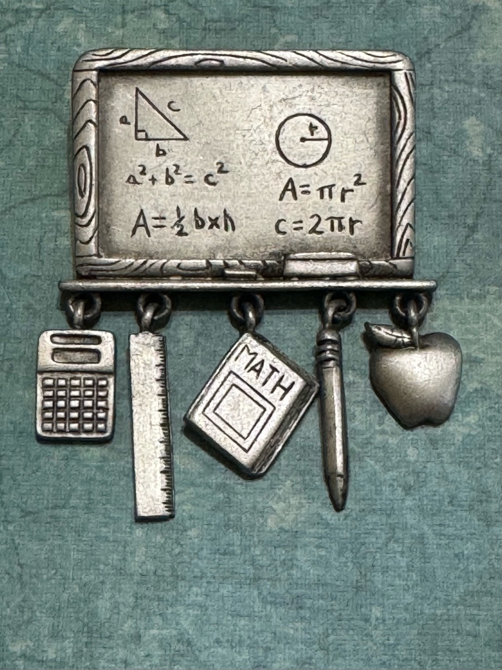 VINTAGE J J LESSONS IN MATH BROOCH